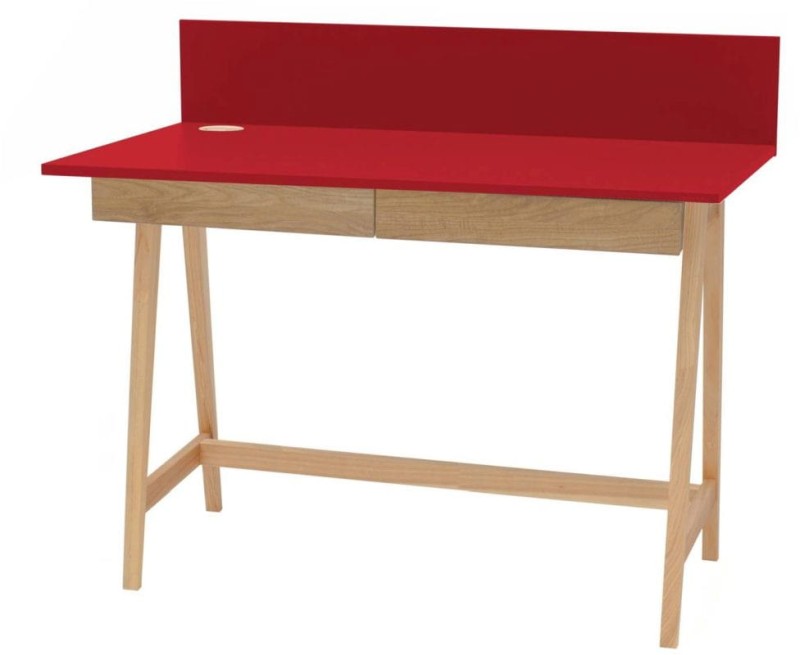Biurko LUKA z szufladami 110 cm jesion Czerwone