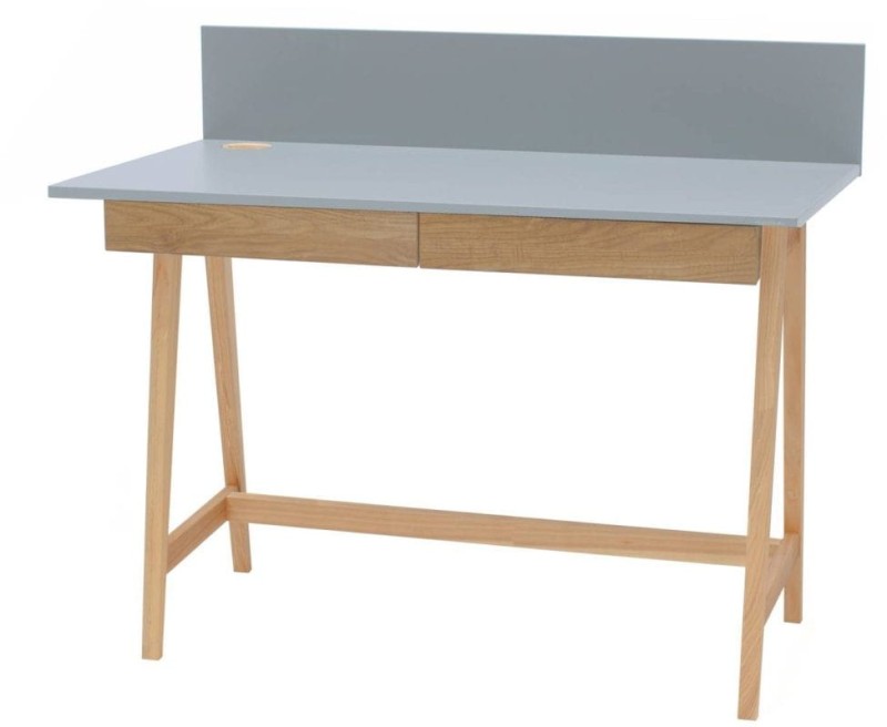 Biurko LUKA z szufladami 110 cm jesion jasnoszare