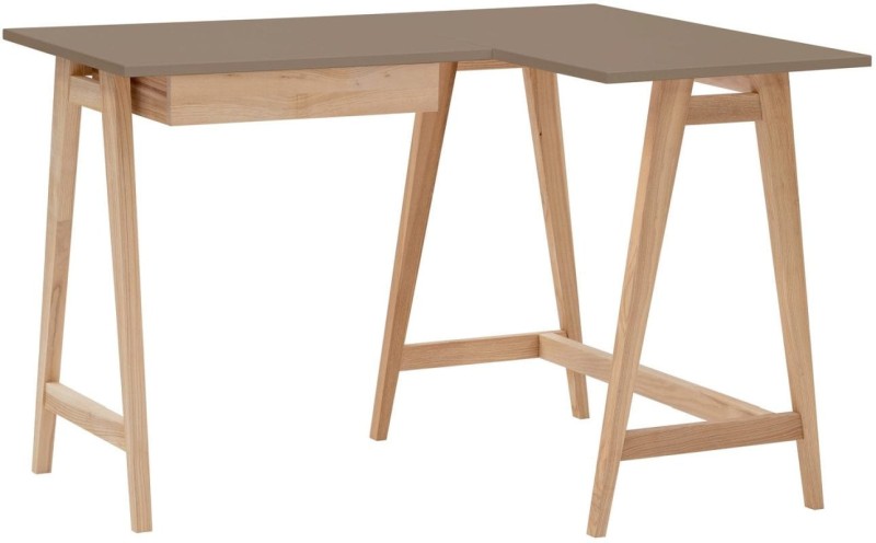 Biurko narożne LUKA jesion z szufladami 115 cm Bobrza Glina PRAWE