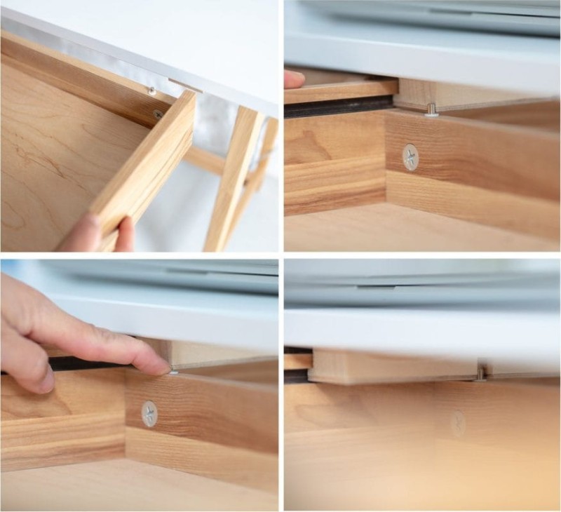 Biurko narożne LUKA jesion z szufladami 135 cm