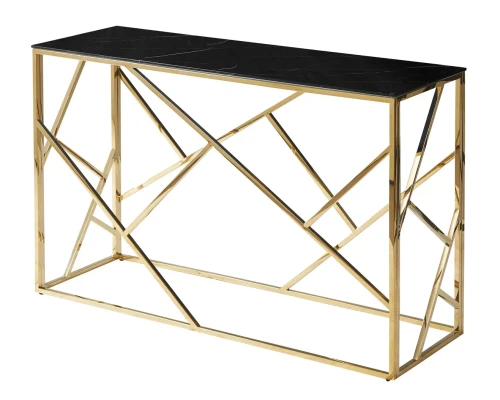 Konsolka Escada C II 120x40 cm czarny efekt marmuru/złoty