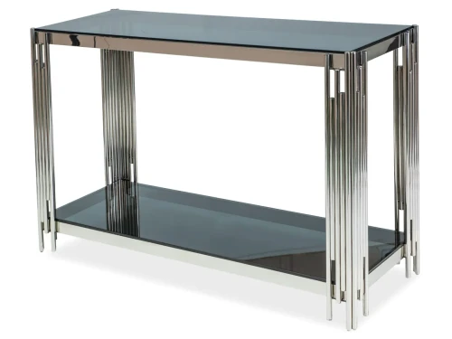 Konsolka Fossil C 120x40 cm szkło dymione/srebrny