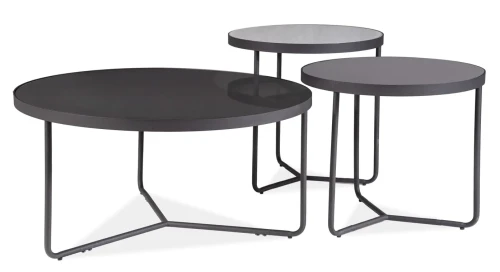 Zestaw stolików Artemida szary/czarny
