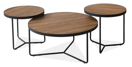 Zestaw stolików Demeter II orzech/czarny