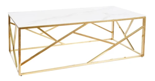 Ława Escada A II 120x60 cm biały efekt marmuru/złoty