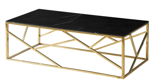 Ława Escada A II 120x60 cm czarny efekt marmuru/złoty