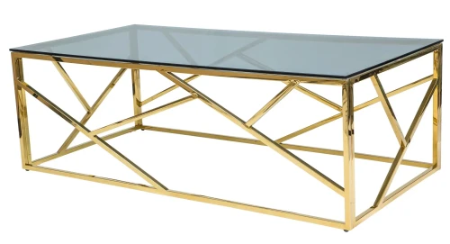 Ława Escada A 120x60 cm szkło dymione/złoty