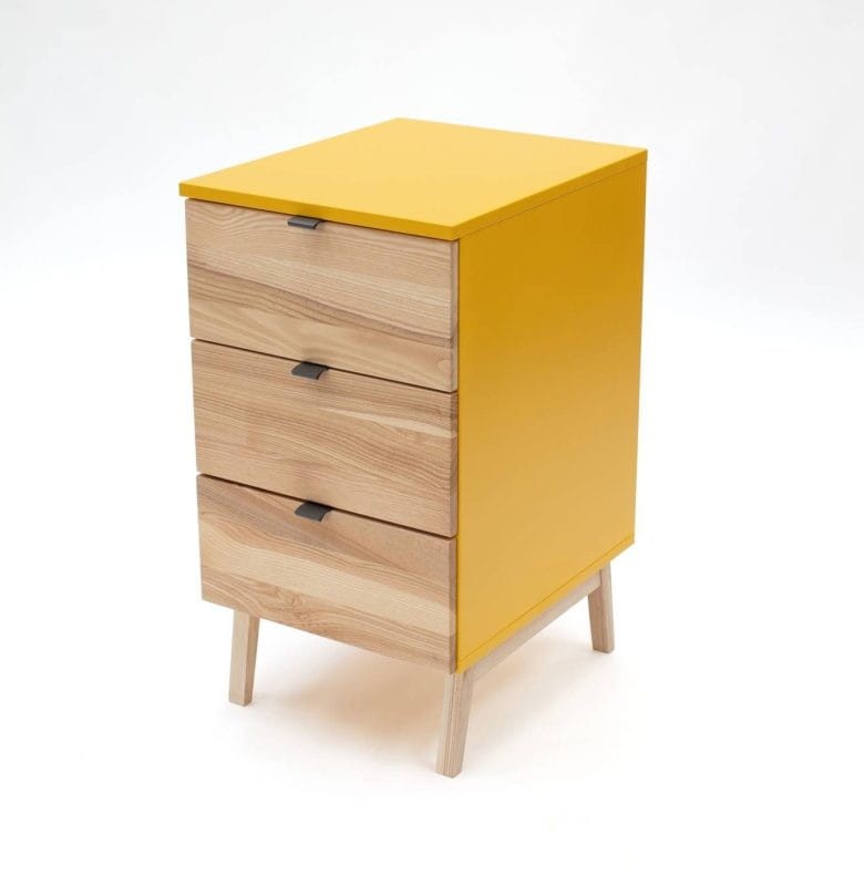 Kontenerek szafka z szufladami LUKA Ciemna Cytryna