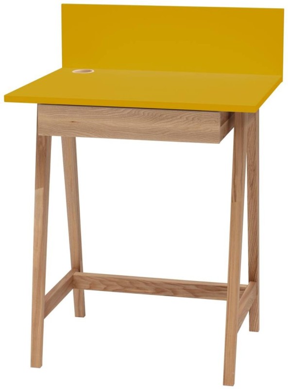 Biurko LUKA dąb z szufladą 65 cm  Jesionowe Zolty Ciemna Cytryna