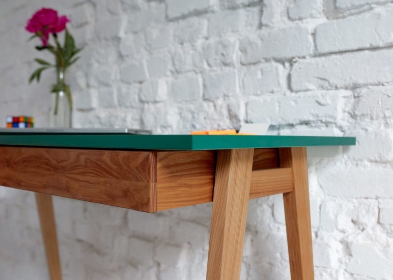 Biurko narozne LUKA 115cmx85cm Dąb