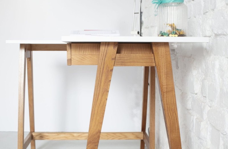 Biurko narozne LUKA 115cmx85cm Dąb