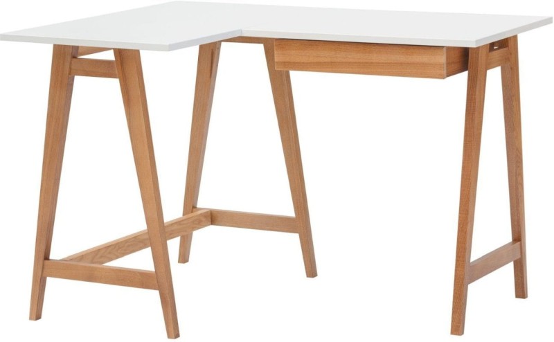 Biurko narożne LUKA 115x85cm Dąb Biale LEWE