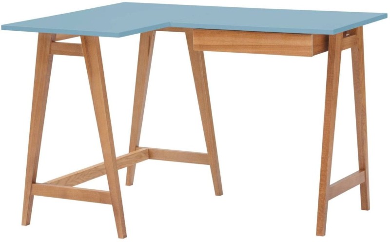 Biurko narożne LUKA 115x85cm Dąb Delikatny Niebieski LEWE