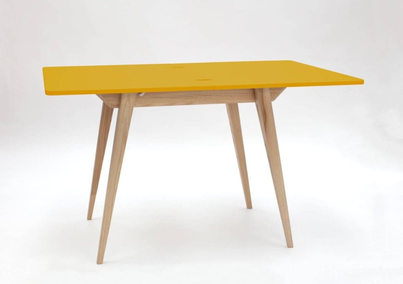 Stół rozkładany ENVELOPE 90-130 cm kolor Zolty Ciemna Cytryna