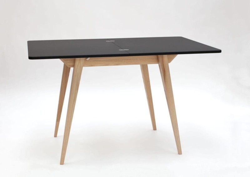 Stół rozkładany ENVELOPE 90-130 cm | Czarny mat