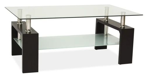 Ława Lisa Basic II 100x60x55 cm transparentny/venge