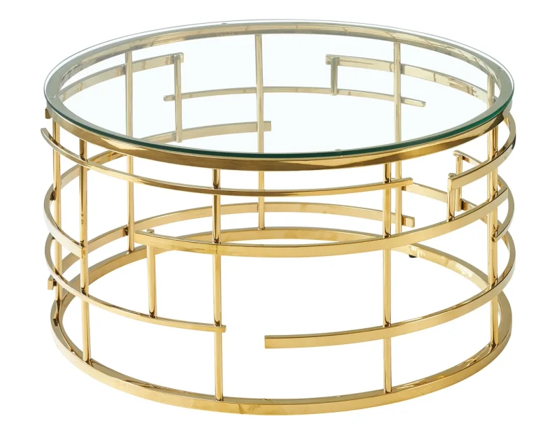 Stolik  Livia transparentny/złoty 80 cm
