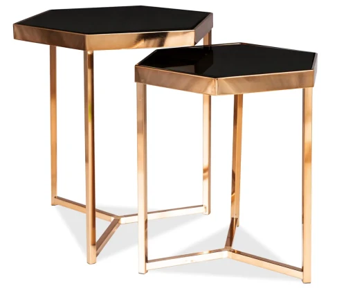 Zestaw stolików Milos czarny/szampan