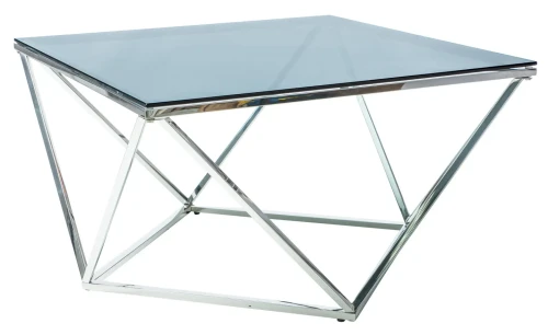 Stolik Silver A 80x80 cm szkło dymione/srebrny