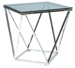Stolik Silver B 50x50 cm szkło dymione/srebrny