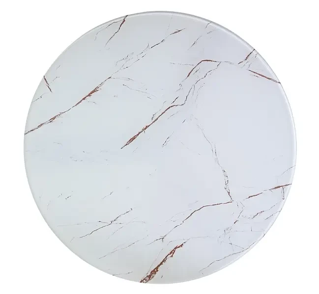 Stolik Vega B biały efekt marmuru/czarny 80 cm