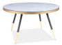 Stolik Vega B biały efekt marmuru/czarny 80 cm