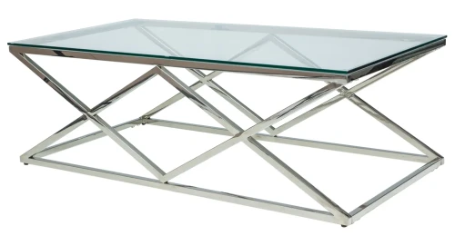 Ława Zegna A 120x60 cm transparentny/srebrny