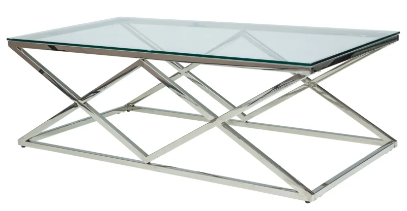Ława Zegna A 120x60 cm transparentny/srebrny