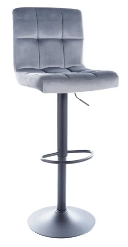 Hoker tapicerowany C-105 Velvet Bluvel 14 szary