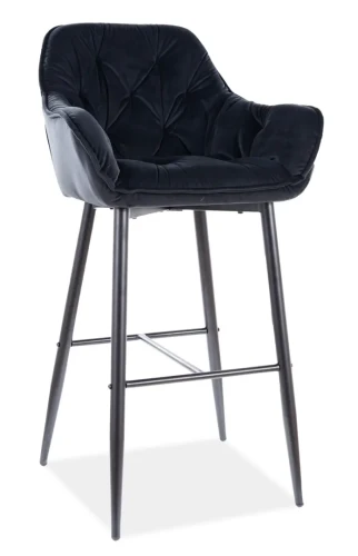 Hoker tapicerowany Cherry H-1 Velvet Bluvel 19 czarny