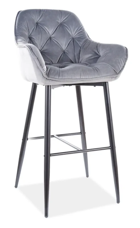 Hoker tapicerowany Cherry H-1 Velvet Bluvel 14 szary