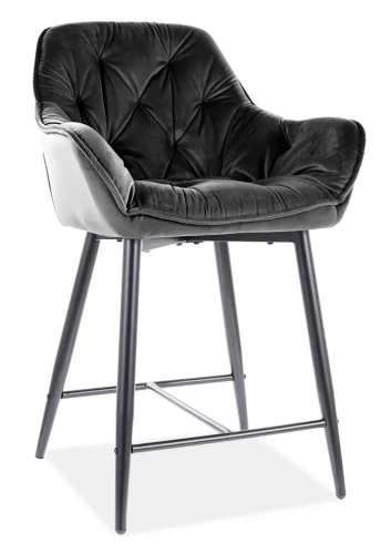 Hoker tapicerowany Cherry H-2 Velvet Bluvel 19 czarny