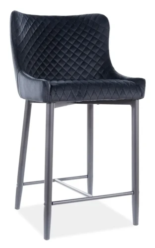 Hoker tapicerowany Colin B H-2 Velvet Bluvel 19 czarny