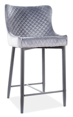 Hoker tapicerowany Colin B H-2 Velvet Bluvel 14 szary