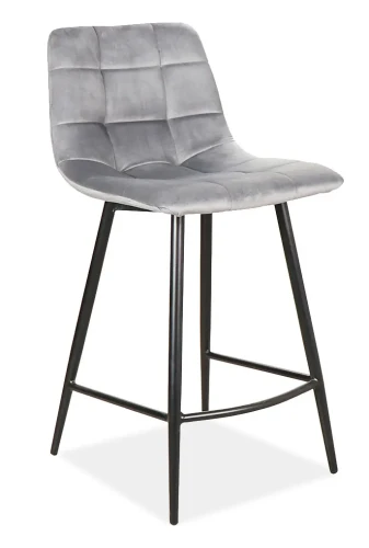 Hoker tapicerowany Mila H-2 Velvet Bluvel 14 szary