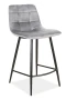 Hoker tapicerowany Mila H-2 Velvet Bluvel 14 szary