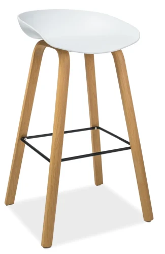 Hoker bez oparcia Sting dąb/biały