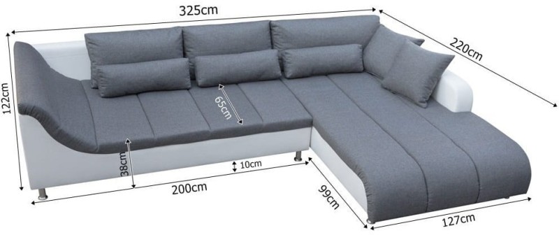 Narożnik tapicerowany Axe wymiary