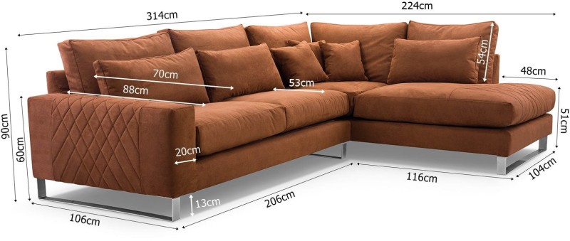 Narożnik tapicerowany Cornelia wymiary