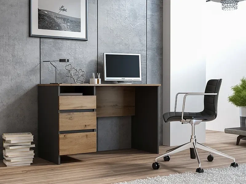 Biurko B-005 dąb wotan/antracyt