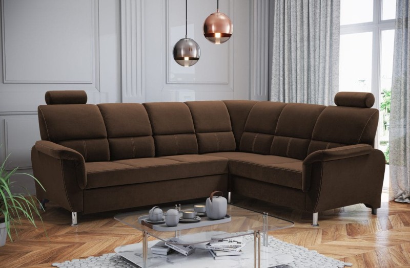 Narożnik tapicerowany rozkładany Diana Velva ASH Brown