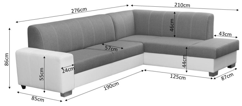 Narożnik tapicerowany rozkładany Senator wymiary