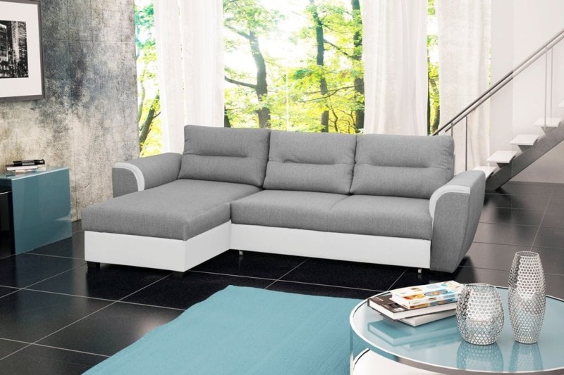 Narożnik tapicerowany rozkładany Tomek Baza Inari 91 + Soft 017  Lewy