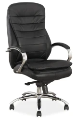 Fotel obrotowy Q-154 skóra naturalna czarny