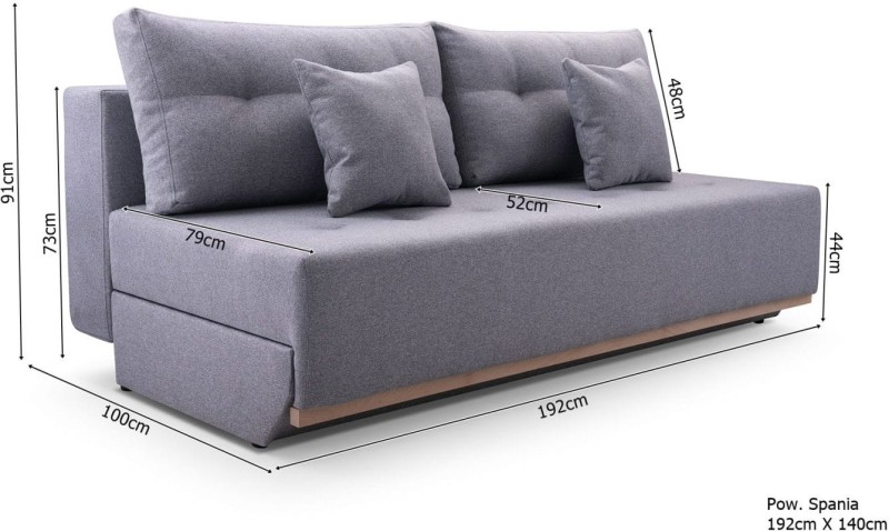 Sofa tapicerowana rozkładana Arena wymiary