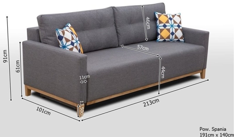 Sofa tapicerowana rozkładana Ariel wymiary