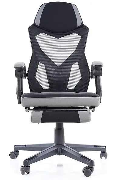 Fotel obrotowy z podnóżkiem Q-939 czarny/szary