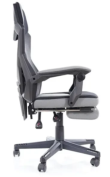 Fotel obrotowy z podnóżkiem Q-939 czarny/szary