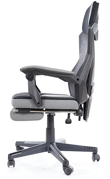 Fotel obrotowy z podnóżkiem Q-939 czarny/szary