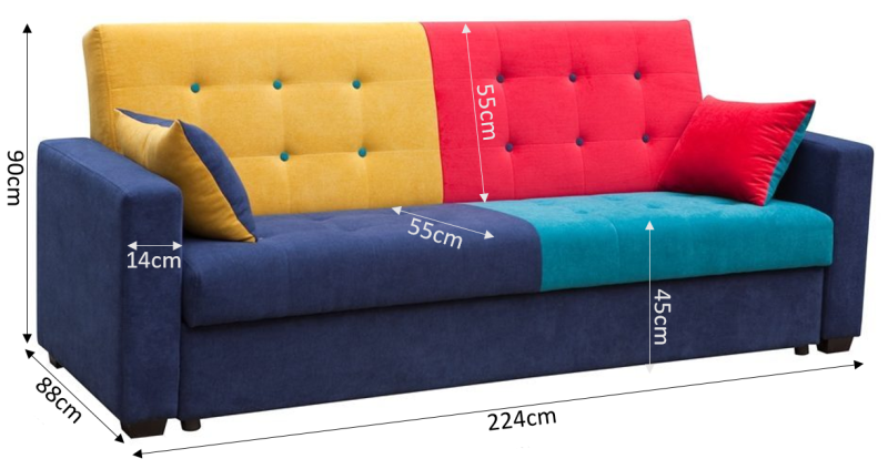 Wersalka tapicerowana Bartek wymiary